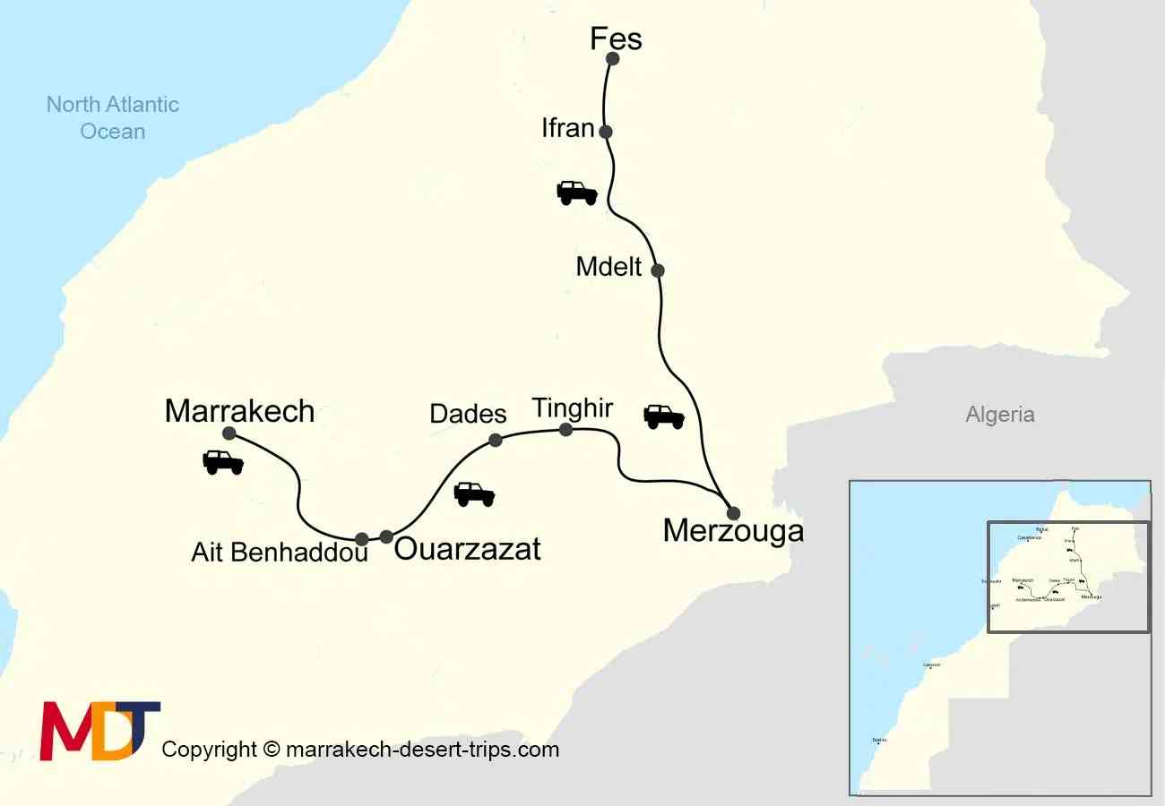 Carte de l'itinéraire