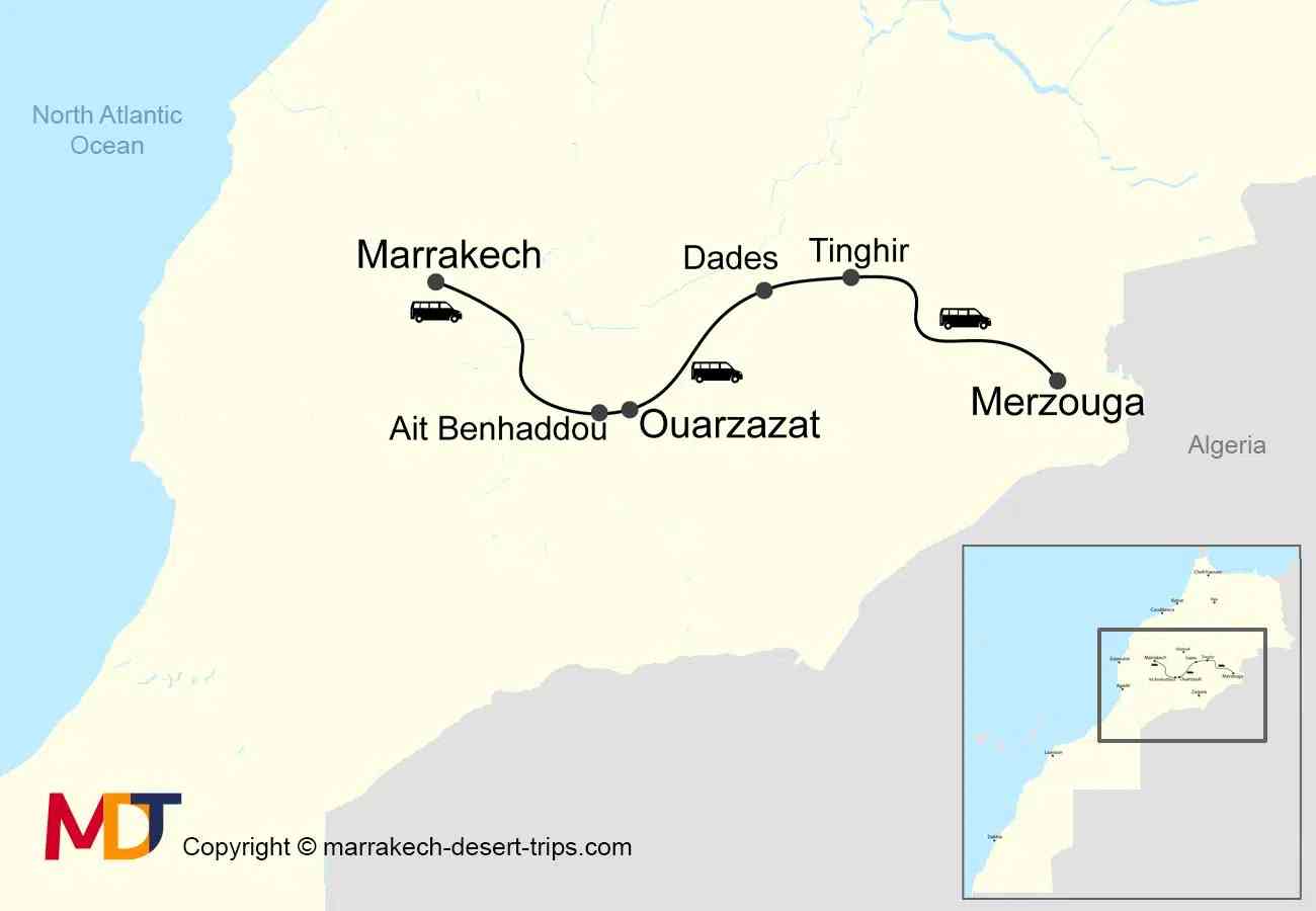 Carte de l'itinéraire